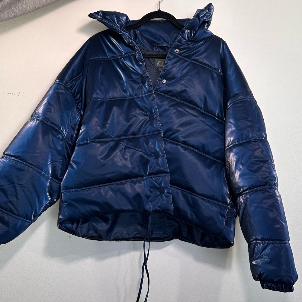 BLUE REFLECTIVE PUFFER | Color:Blue | Size: L